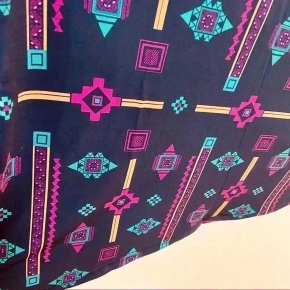 LuLaRoe Multicolor Aztec Native Tribal Print Banded Maxi Skirt Size XS - Picture 8 of 13